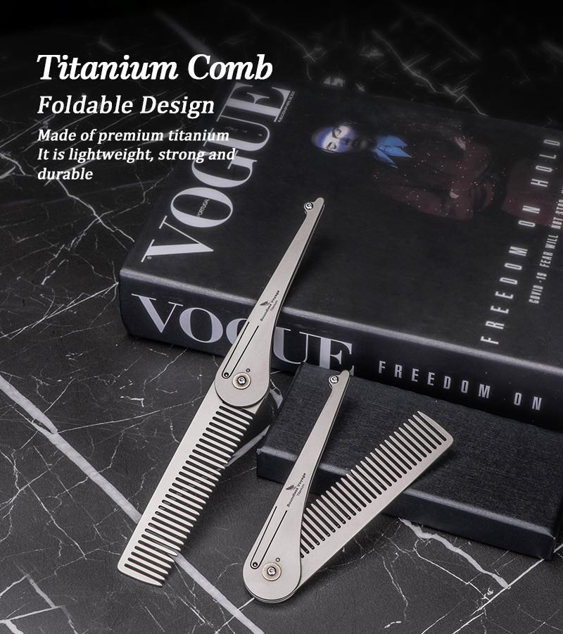 Boundless Voyage Titanium Hair Comb, Ultra-Light Portable Massage Bang Beard Comb, Anti-Static Metal Comb, Styling Tool, Hair Styling Tools, Combs For Hair Stylist, Barber Comb