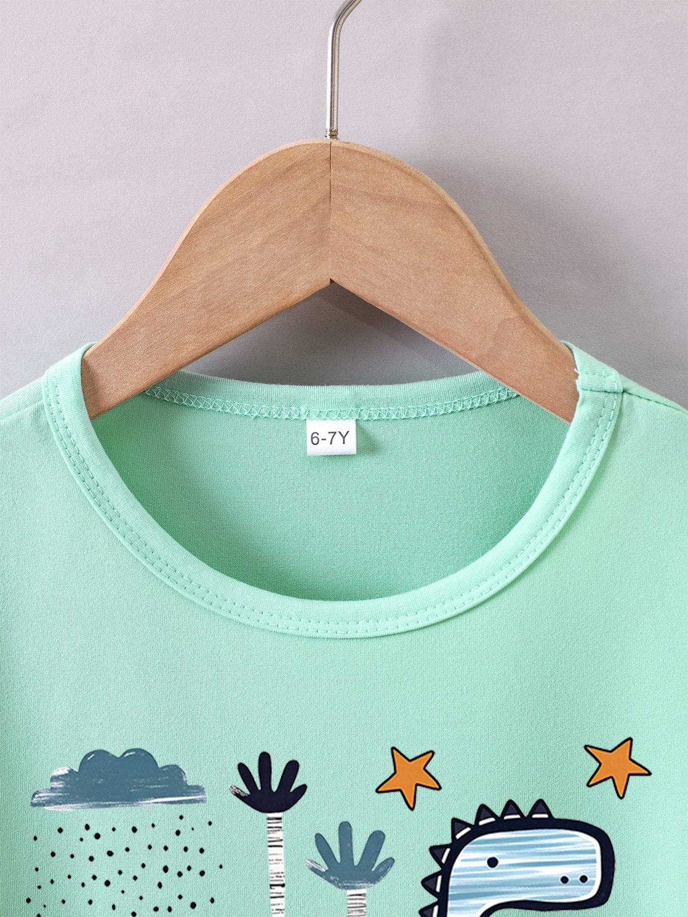 Boys' Summer Breathable & Comfortable "Dinosaur" Cartoon Print (3-12Y) Casual Sports T-Shirt