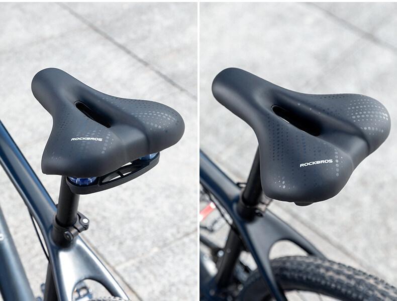 ROCKBROS Bike Seat for Men Women Comfort Wide Gel Bike Seat Replacement,Breathable Waterproof Padded Bicycle Saddle, Compatible with Cruiser/Mountain/Fat Bikes