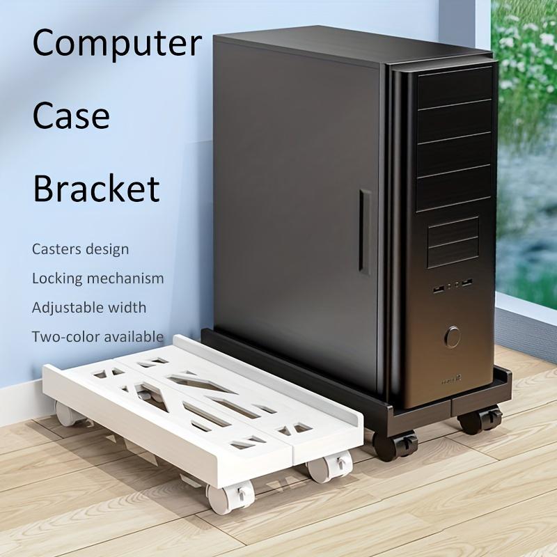 Adjustable Computer Tower Stand with Locking Casters - Universal Rolling Tray for Printer & Air Purifier - Heavy Duty Mobile PC Holder - Protect Your Device from Dust & Moisture - Space-Saving Office Organizer