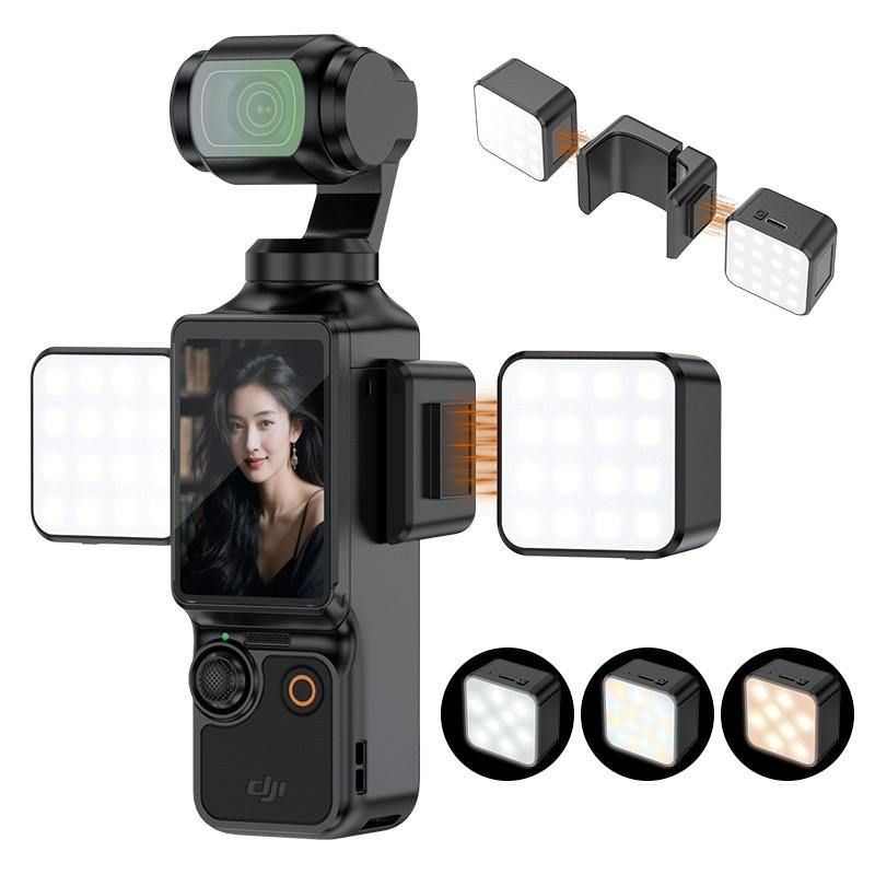 Vlogging Light for DJI Osmo Pocket 3,Magnetic Mini LED Action Camera Video Light Accessories, Quick Release Photography LED Fill Light for Vlog Selfie Video Recording
