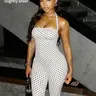 【Black Friday】Women's Polka Dot Sleeveless Halter Jumpsuit, Elegant Retro Style, Halter Neck Fashionable Jumpsuit, Perfect for Daily Commute and Dates