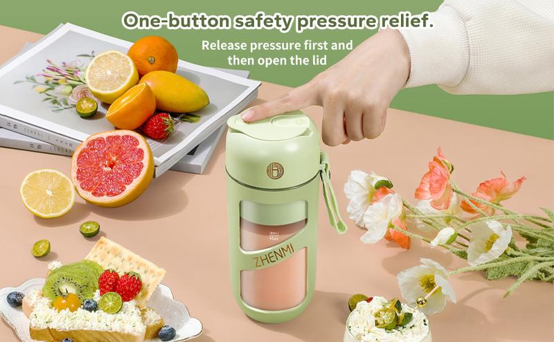 ZHENMI Portable Blender Personal Size Blender - 13 Oz Blender for Juice，Shakes and Smoothies, Mini Blender with 12 Blades, Suit for Kitchen, Travel, Gym