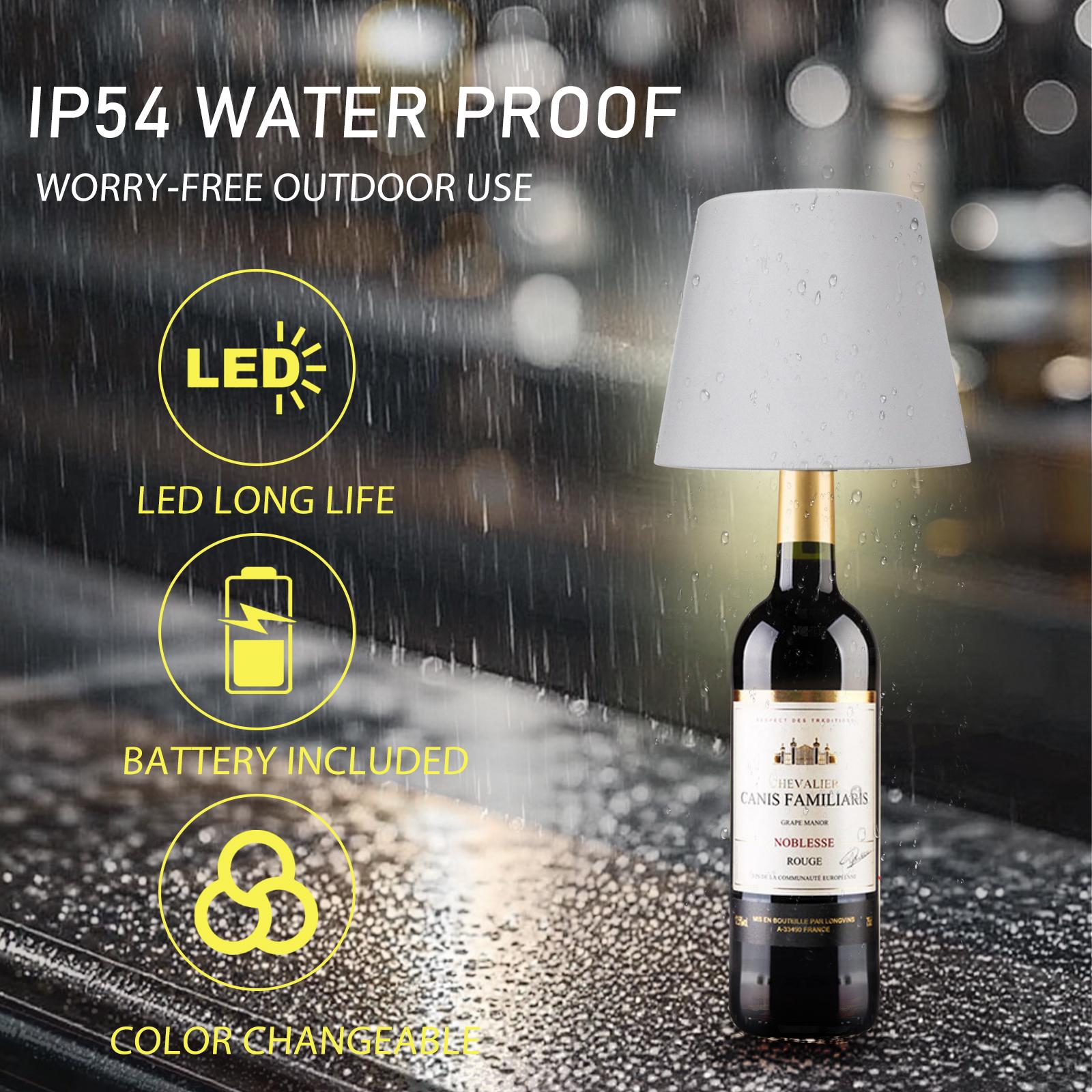 2026 New Wireless Bottle Lamp - LED Bottle Lights for Liquor & Wine Bottles, Cordless Lampshade, Whiskey Bottle Top Light, Bottle Stopper Night Light Kit, Rechargeable 3-Tone Touch-Dimmable