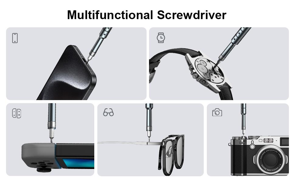 JOREST 52-in-1 Precision Screwdriver Set – Magnetic Portable Repair Tool Kit for PS5/4, Laptops, Eyeglasses – Perfect Father’s Day Gift for Him Handle