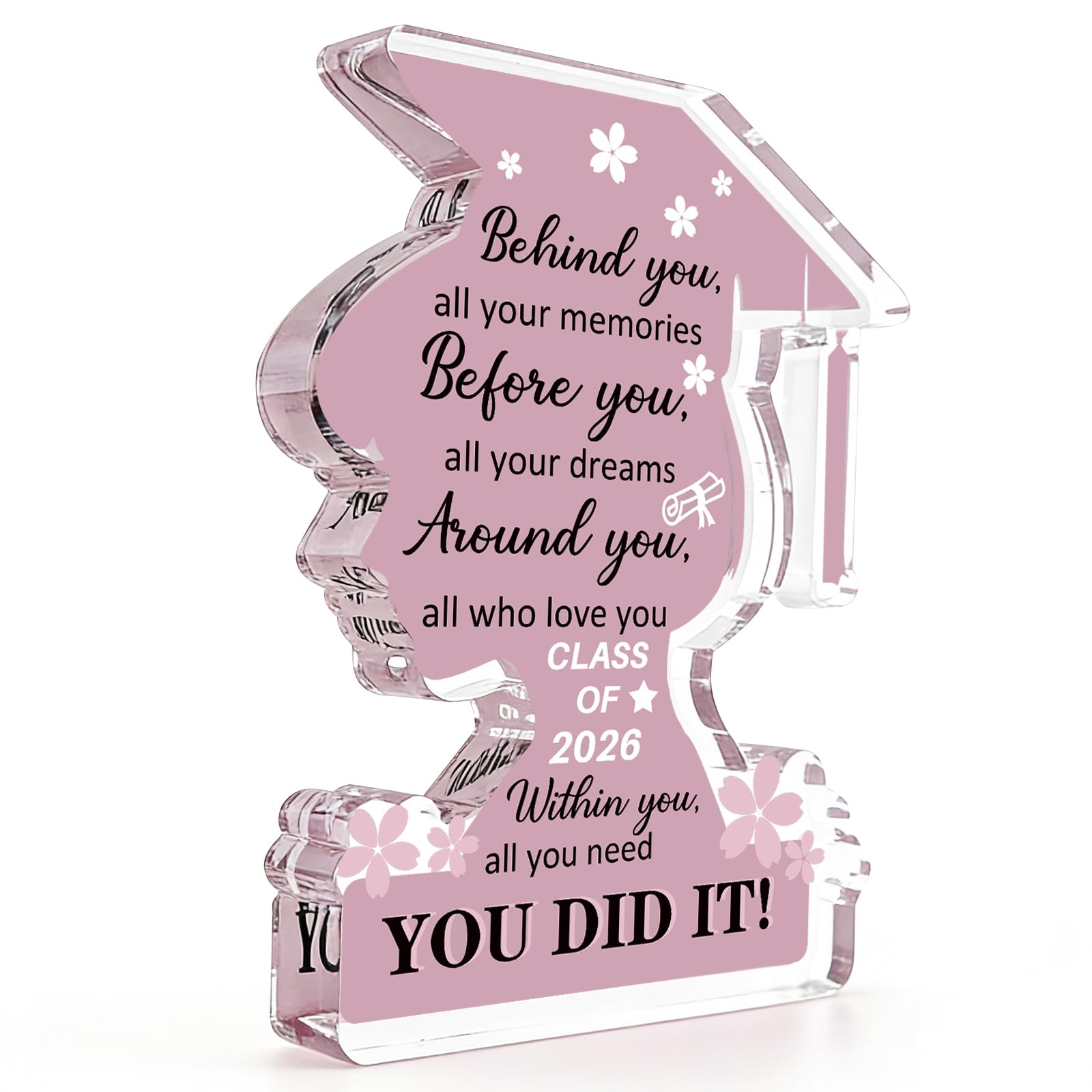 1 Piece 2026 Graduation Decoration, Graduation Gift for College and High School Graduates (Female), Personalized Acrylic Medal, Inspirational Decoration, Graduation Souvenir