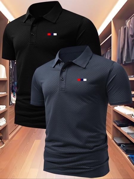 Men's Summer Polo Shirt, Casual Fitted Short Sleeve, Quick-Dry Fabric, Outdoor Sports & Leisure Wear, Athletic Sports Clothing, Birthday Gift Idea