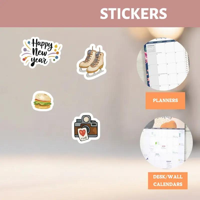 200+Sticker Sheets -With Accessories - Extra Large Calendar Planner Sticker Book with Monthly Tabs, Birthday, Wedding, Valentine’s, Christmas, New Year Decorations, for Bullet Journaling, Scrapbooking, Planners, Vintage & Modern Style - Year-Round Use