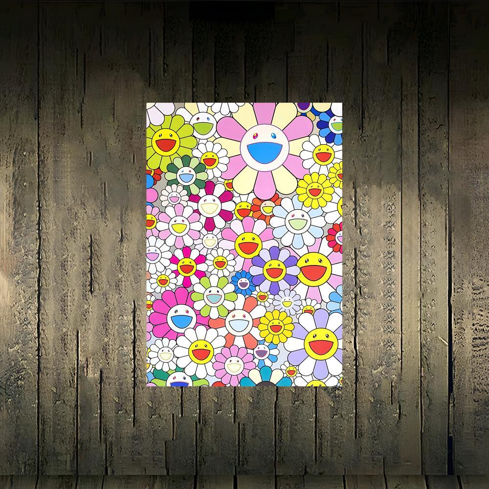 Murakami Takash Painting Fashion Poster Frameless poster pp Matte adhesive paper for Living room hallway bedroom