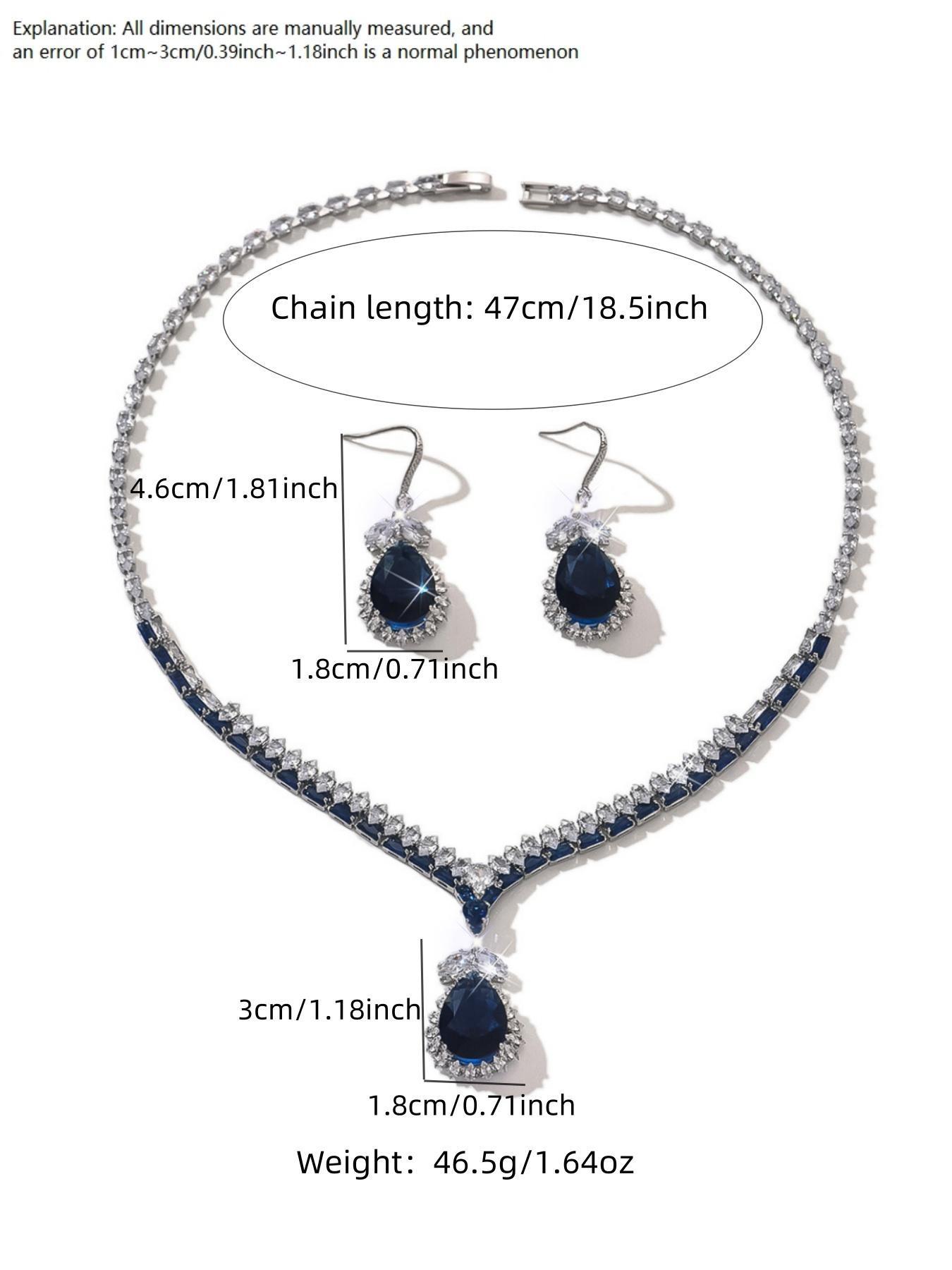 3 gorgeous sparkling artificial zircon bridal wedding jewelry sets, fashionable and elegant earring necklace accessory combination sets, perfect gifts for women