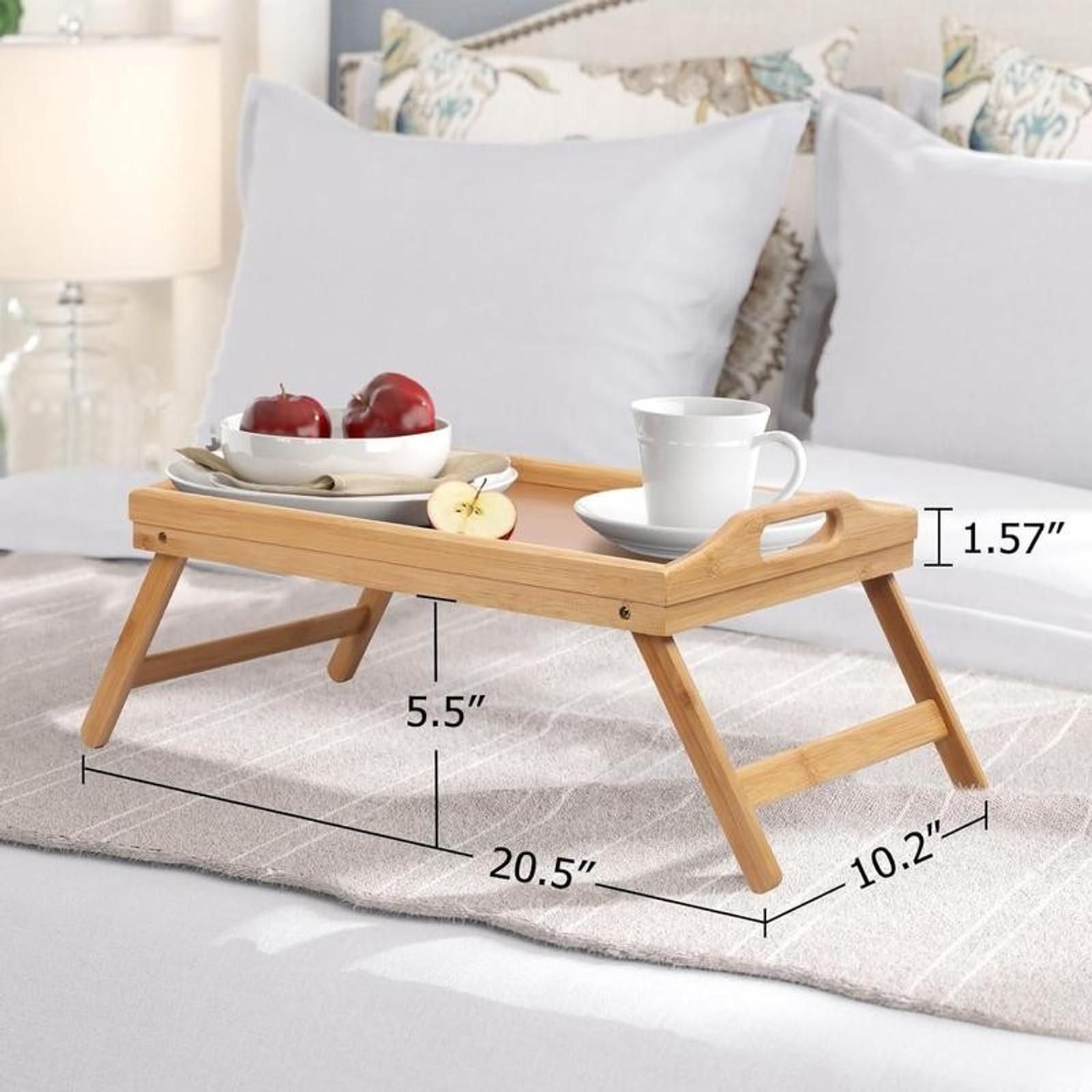 Bed Tray Table Folding  with Handles Breakfast Tray for Sofa Eating,Drawing,Platters  Serving Lap Desk Snack Tray