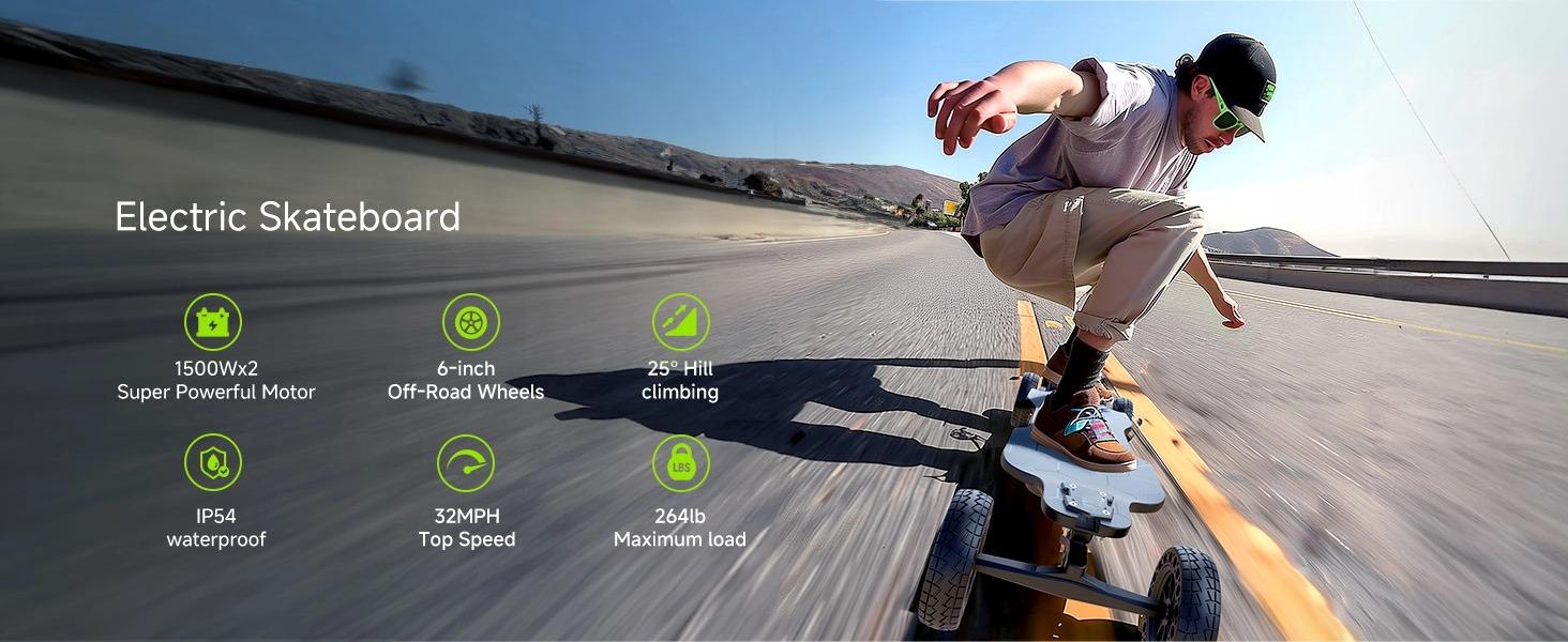 【E-Skate】Electric Skateboard with Remote, 450W/500W/1200W/3000W Brushless Motor, 9Mph/12Mph/30 Mph /32Mph Top Speed, Electric Longboard for Adults &Teens 【E-Skate】Electric Skateboard with Remote, 450W/500W/1200W/3000W Brushless Motor, 9Mph/12Mph/30 Mph /32Mph Top Speed, Electric Longboard for Adults &Teens