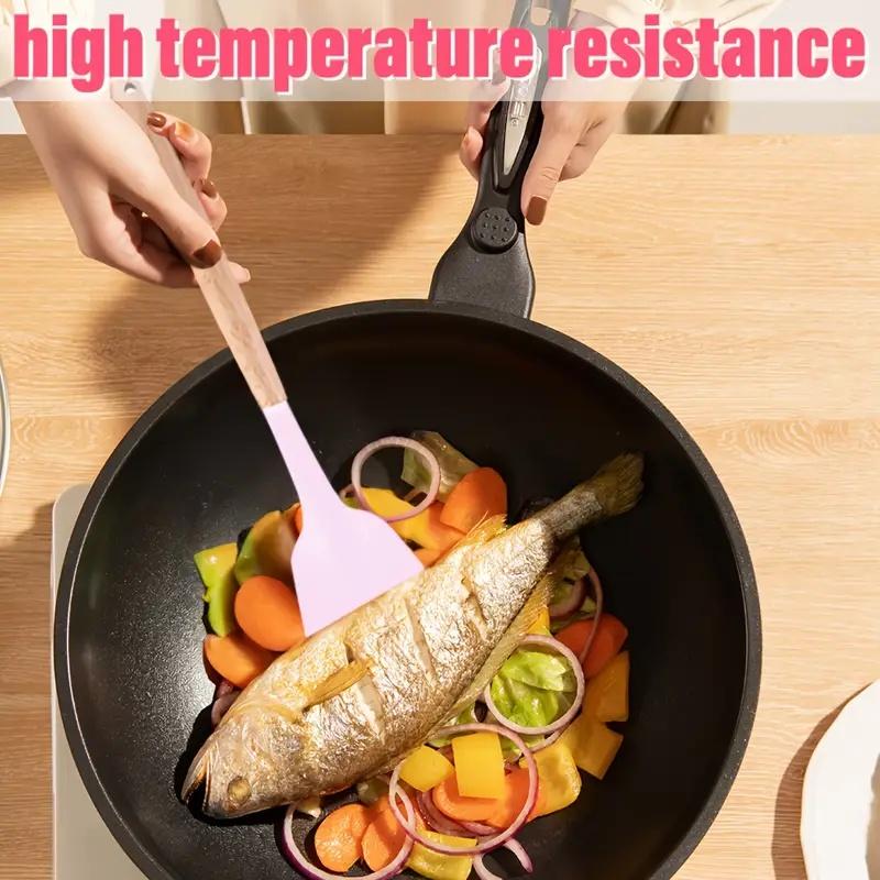 Little Kitchen Utensils Set Silicone Gel Tools WithWooden Handle, Set of 19 Pieces For Home CooksNonstick Spatulas Stirring. Ladle Scraper Spoon Durable Kitchenware Cookware