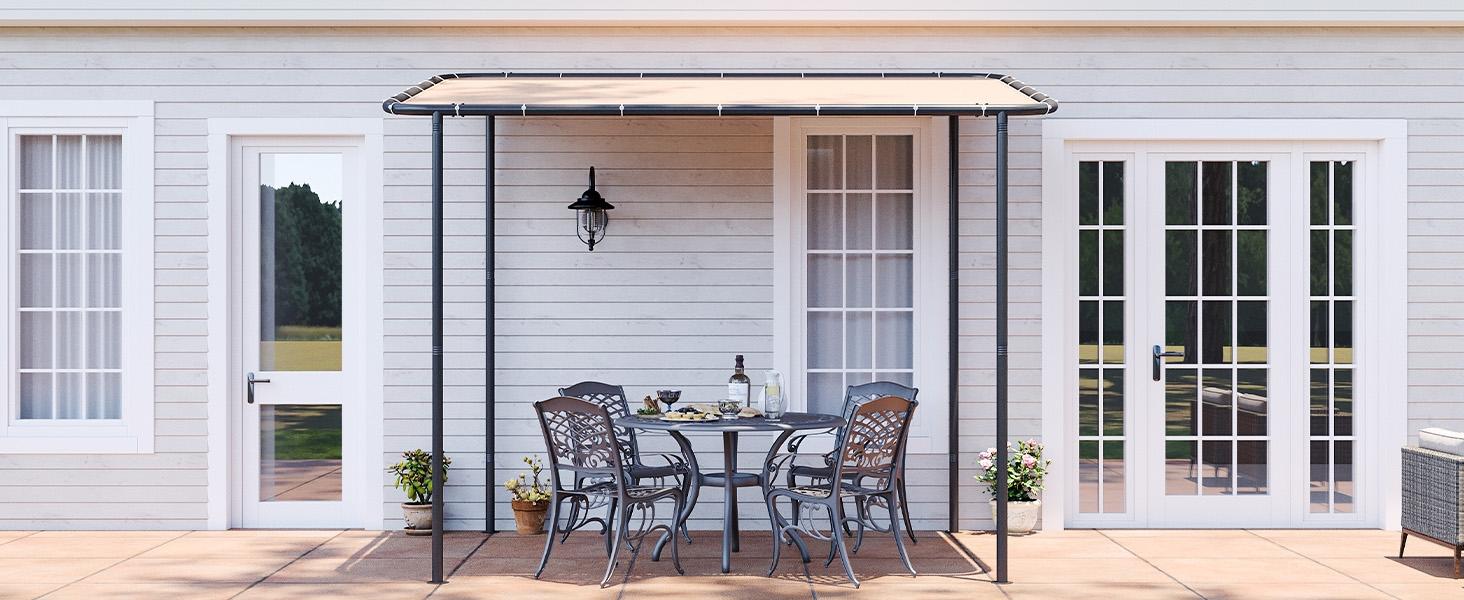 oneinmil Aoxun 10x6 Lean to Gazebo Outdoor Pergola UPF50+ Sun Protection Water Resistant UV Resistant Wall Mounted Canopy Sloped Roof Awning for Patio Backyard Deck or Garden Khaki conversation set oneinmil Aoxun 10x6 Lean to Gazebo Outdoor Pergola UPF50+ Sun Protection Water Resistant UV Resistant Wall Mounted Canopy Sloped Roof Awning for Patio Backyard Deck or Garden Khaki conversation set