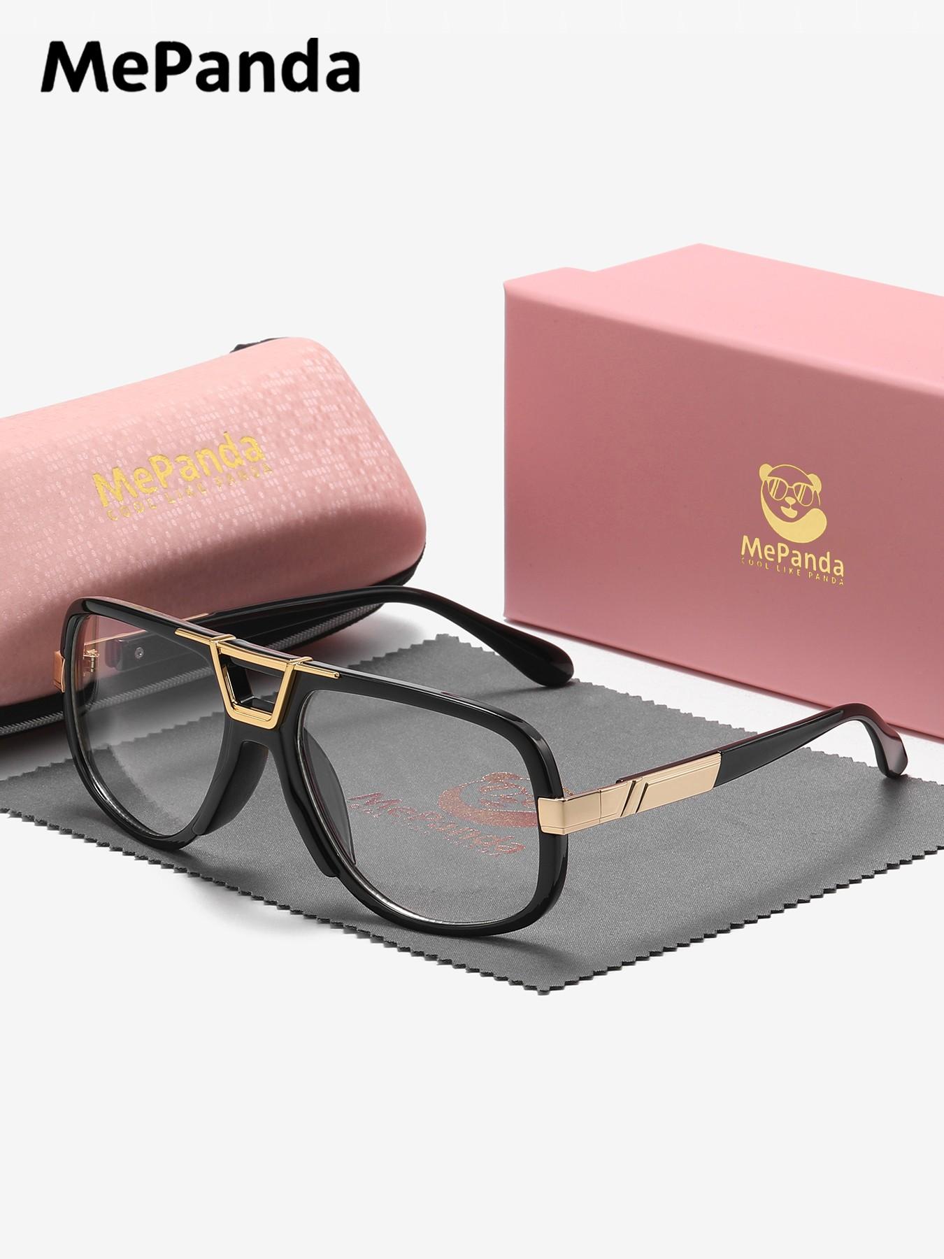 MePanda 1 Pair Unisex Casual Looking Design Anti Blue Light Full Frame Plano Glasses Suitable For All Face Shapes Square Frame Plano Glasses