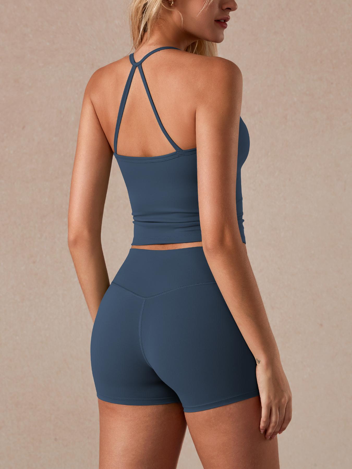 Women's Sporty Fitted Tank Top, Comfortable Breathable Fabric, Lightweight Wear, Hollow Back Design, Enhances Fashionability, Sporty Cami Top