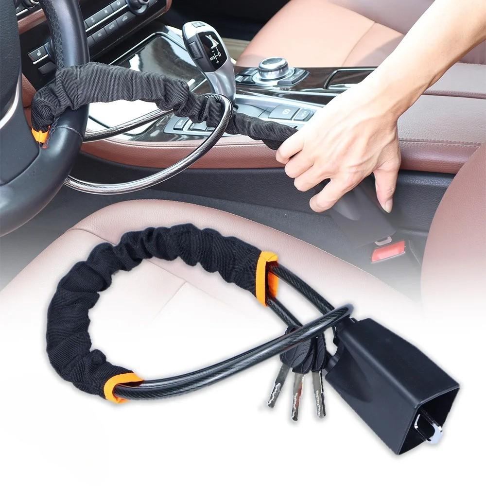 Car Steering Wheel Lock with Safety Buckle, Portable Easy Install Vehicle Security Accessory, Robust Anti-Theft Device for Most Models (includes 3 Keys) Car Steering Wheel Lock with Safety Buckle, Portable Easy Install Vehicle Security Accessory, Robust Anti-Theft Device for Most Models (includes 3 Keys)