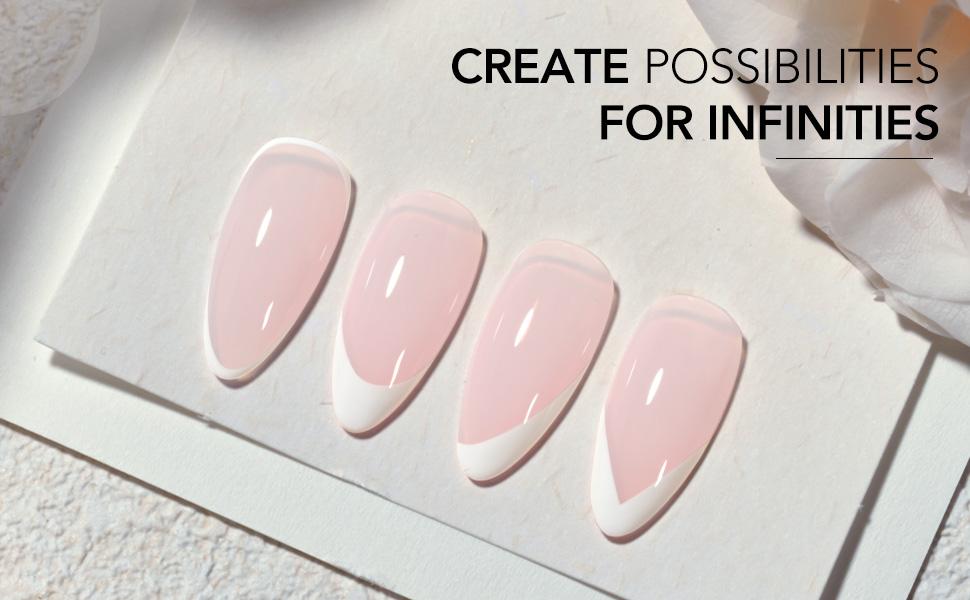 GAOY White Swirl Gel Nail Polish Art Liner, 8ml Classic Colors for Nail Paint Design with Thin Brush DIY French Manicure and Pedicure at Home