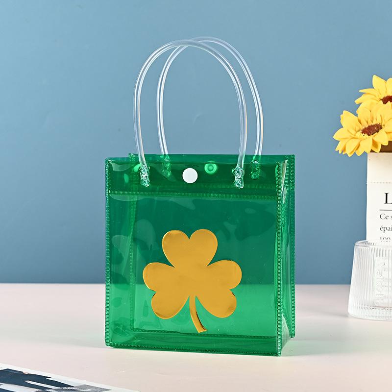 Cute Packaging Bag With Handles Christmas Gift Tote Bag Transparent Pvc Tote Bag Party Favors Bag Candy Apple Packaging Bags