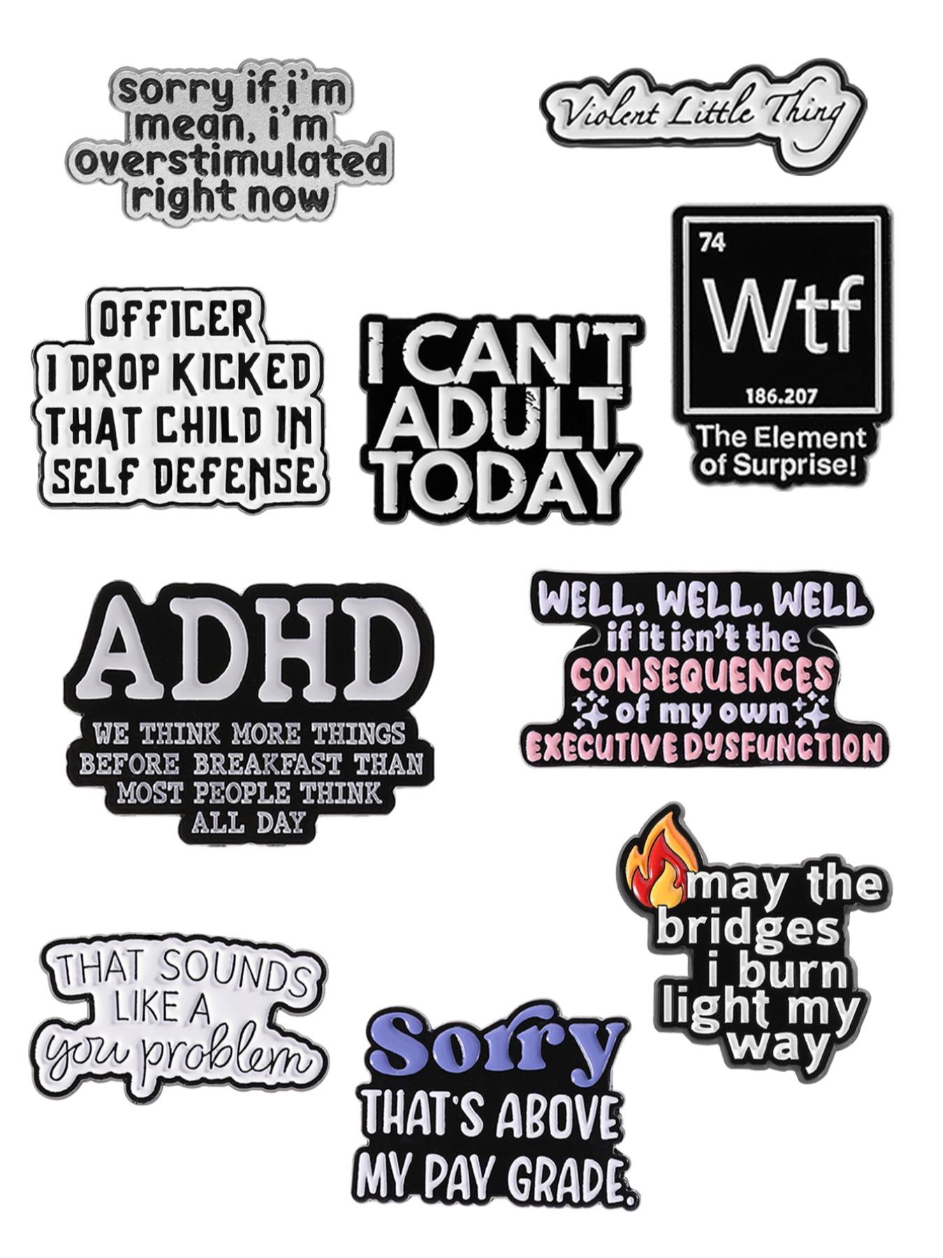 Funny Slogan Enamel Brooch, Cute Letter Design Brooch, Fashion Accessories for Women & Men, Trendy All-match & Exquisite Brooch for Birthday Gift