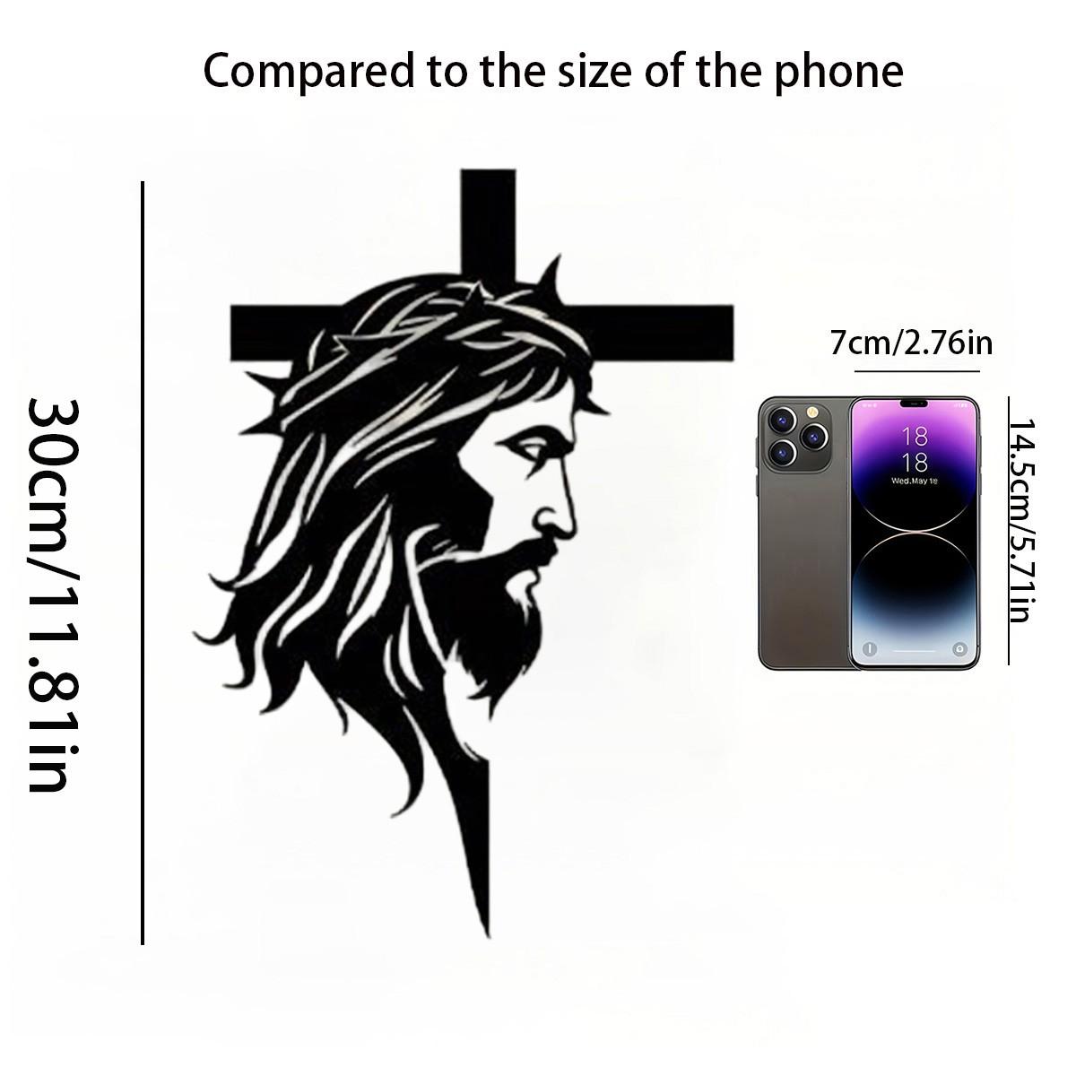 Jesus Cross Wall Decor, Metal Christian Religious Decoration, Simple Design for Home, Church, Office, Christmas, Easter, Thanksgiving