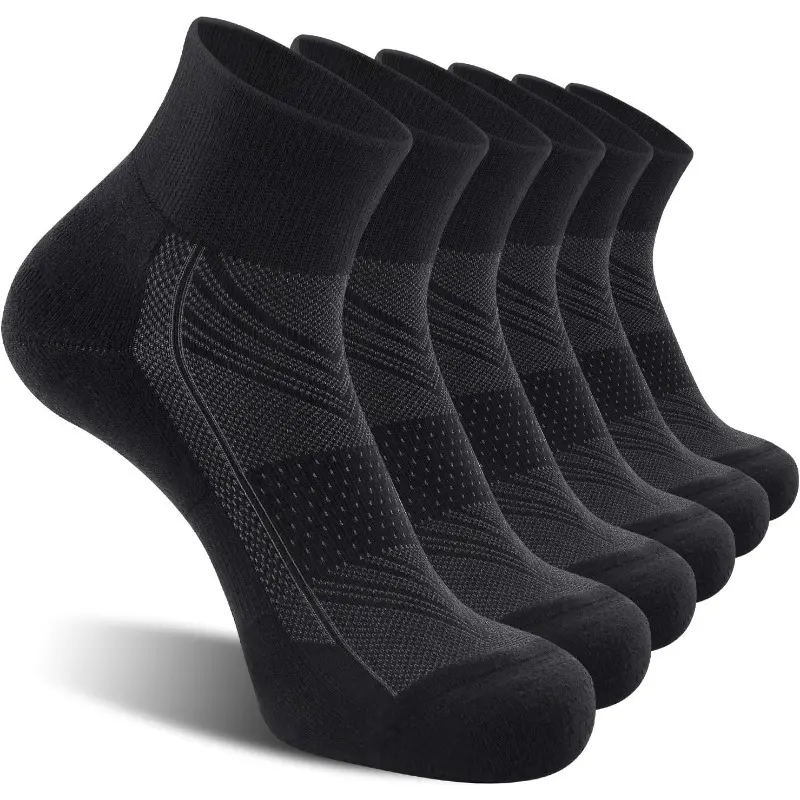 Men's Ankle-Length Cotton Knit Leisure Sports Socks (10 Pairs) - Male Socks for Daily Fitness, Anti-Slip, Absorbent, Breathable, Quick-Drying, Machine Wash Cold Compatible