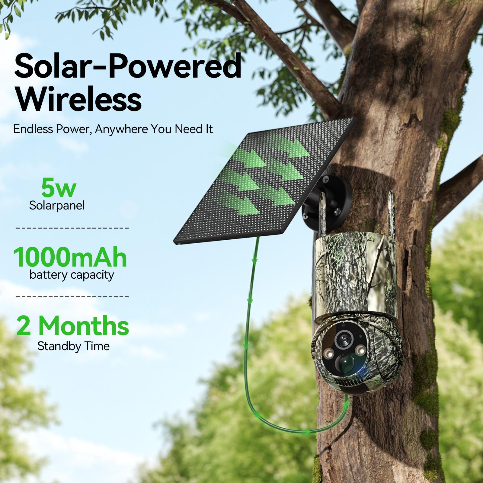 Deatti 4G LTE Cellular Camera with Solar Panel, Built-in SlM Card,UNLIMITED Data Plan,wildlife photography NOT SUPPORTWIFl, Live Camera with 360° Pan Tilt