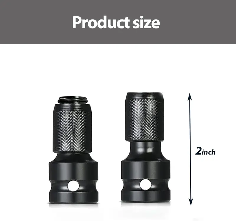 1/2 inch Square Drive to 1/4 inch Hex Female Socket Adapter Converter Chuck Adapter for Impact Air and Electric Wrench