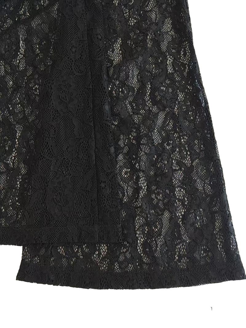 Women's Lace Patchwork Bodycon High Waist Flare Pants, Sexy Tight-Fitting Leggings, Fashionable Ladies' Clothing for All Seasons