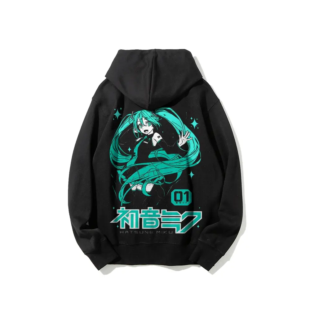 Miku Printed Unisex Casual Hoodie, Comfortable Breathable Fabric Tops & Sweatshirts,sohochic