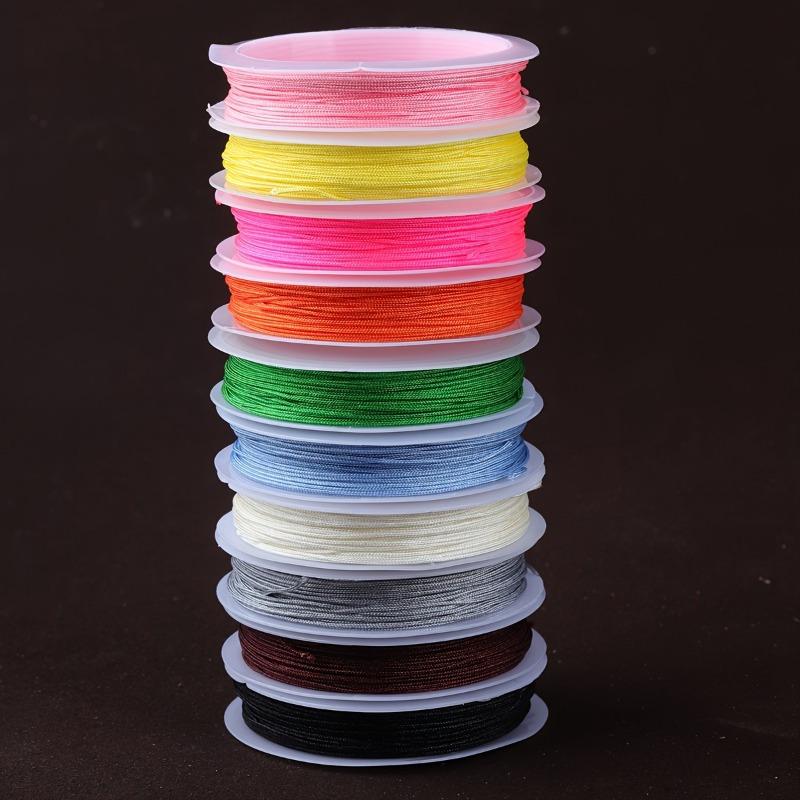 10 Rolls Nylon Cord Set - Chinese Knotting Thread for DIY Jewelry Making, Inelastic Beading Cords for Bracelets, Necklaces, Anklets - Mixed Colors