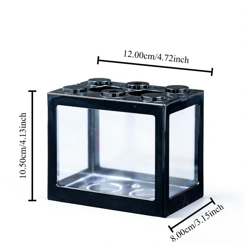 1/2 Pieces,Stackable Mini Betta Fish Tank, Desktop Small Transparent Aquarium, Creative Home Office Decor