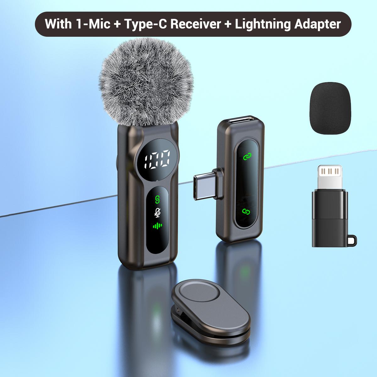 Mini Pro Wireless Lapel Mic for iPhone, iPad, Android, Intelligent Noise Cancellation, Long Battery Life, Ideal for Vlogging, Teaching, Wireless Lavalier Mics