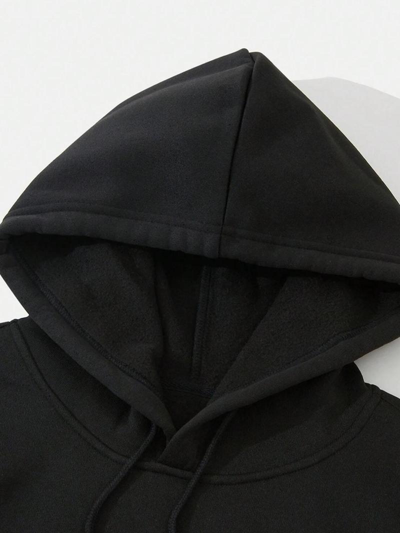 Men's Stylish Calvin Graphic Tracksuit, Casual Sweatsuits: Black Hoodie and Jogger Set with Gold Logo Print, Perfect for Urban Streetwear and Casual Daily Outfits