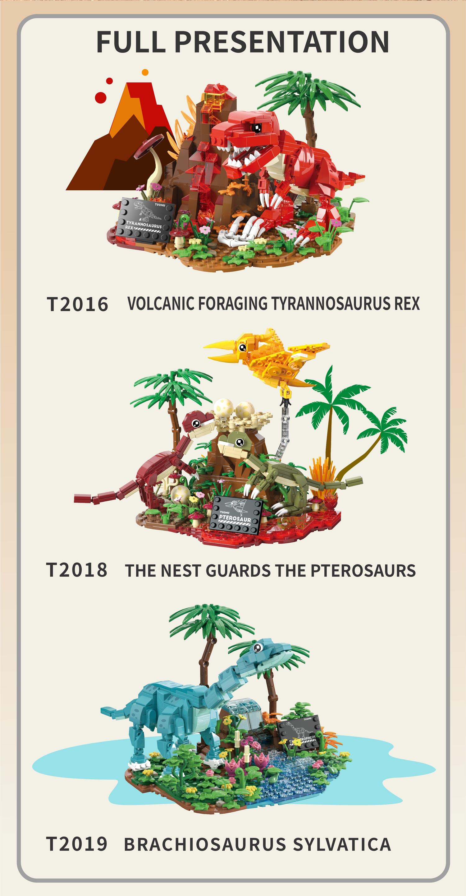 Cute T-Rex Building Block Set DIY Mini Dinosaur Model Desktop Decoration, Fun Creative Gift for Boys Girls Adults, Stress Relief Collectible