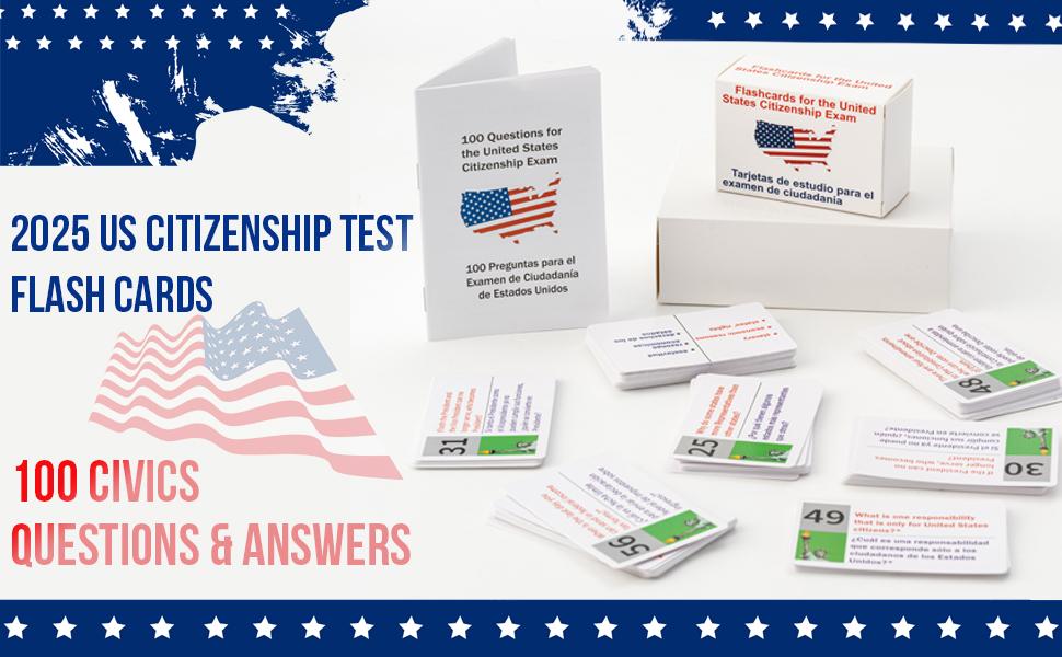 US Civic Test Flash Card 2025-100 USCIS Citizenship Flash Card (Questions & Answers) Bilingual Spanish English Naturalization Study Guide US Civics Test Flash Cards Bilingual Booklet Combo Set US Civic Test Flash Card 2025-100 USCIS Citizenship Flash Card (Questions & Answers) Bilingual Spanish English Naturalization Study Guide US Civics Test Flash Cards Bilingual Booklet Combo Set