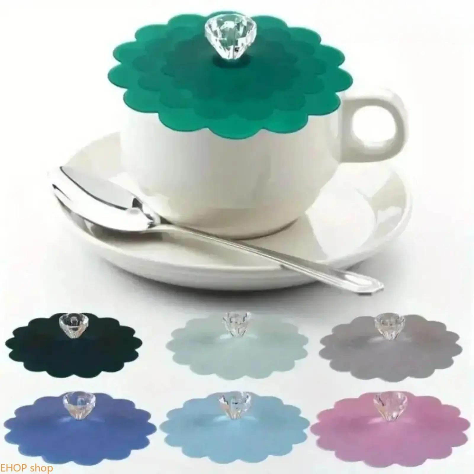 Food Grade Silicone Cup Lids for Tumblers & Mugs, Reusable Airtight Dustproof Drink Covers, Heat Resistant Spill Proof Seals Suitable for 12–20oz Coffee Cups, Water Bottles, Home, Office & Travel