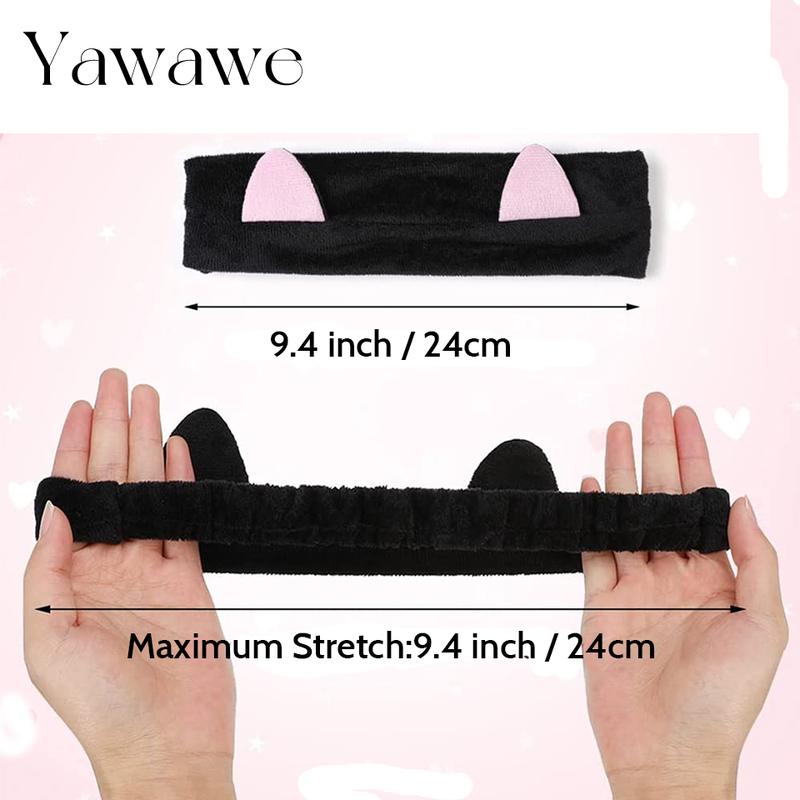 Ywawe Hair Accessories Super Soft Cat Suit for Human Hair Ear Headband & Duck Billed Clip Cute Hairpin for Women