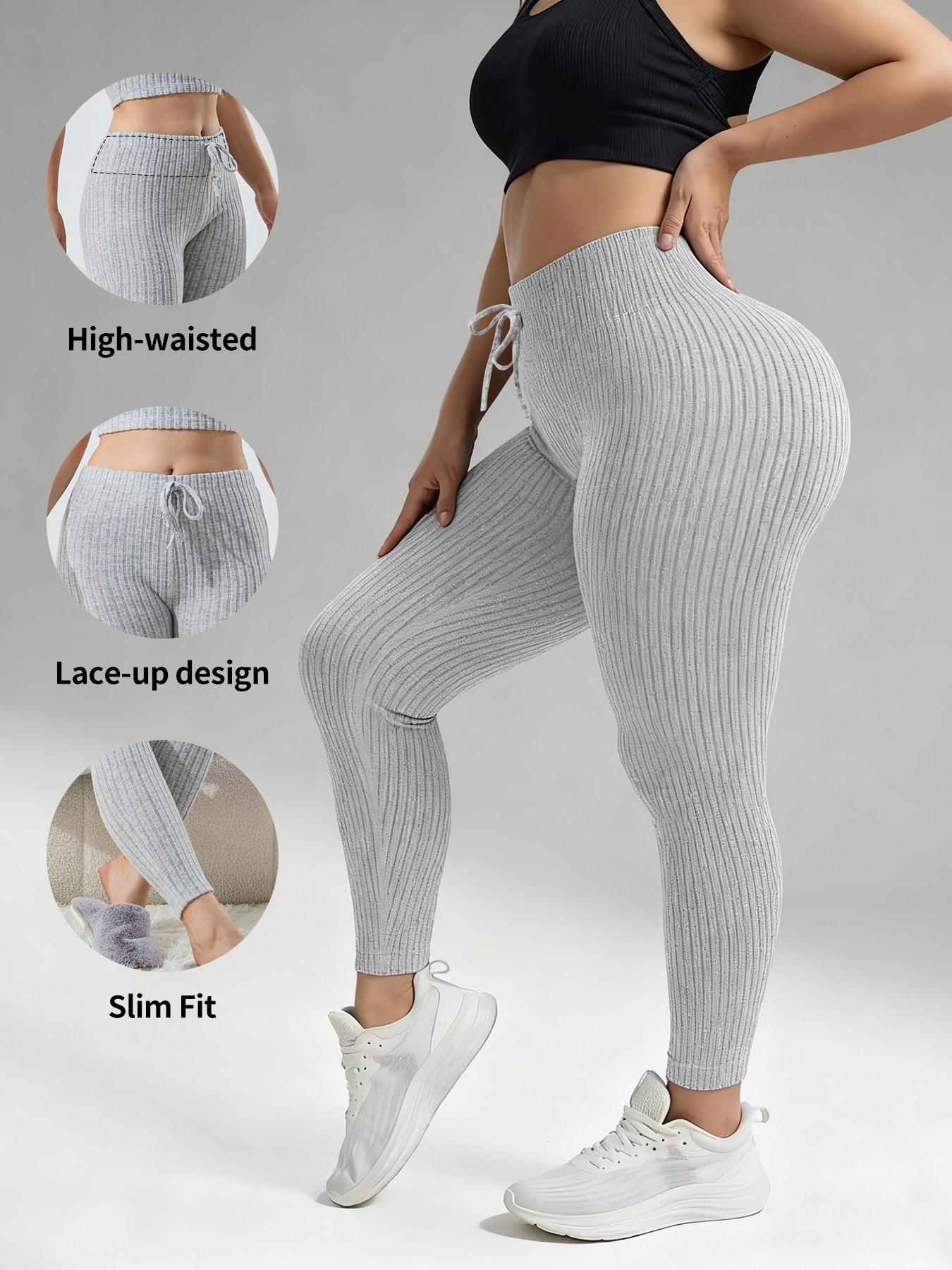 Plus Size Women's Tight Pants, Casual Wear, Belted Design, Suitable for All Seasons, Daily and Outdoor Activities, Comfortable and Stylish