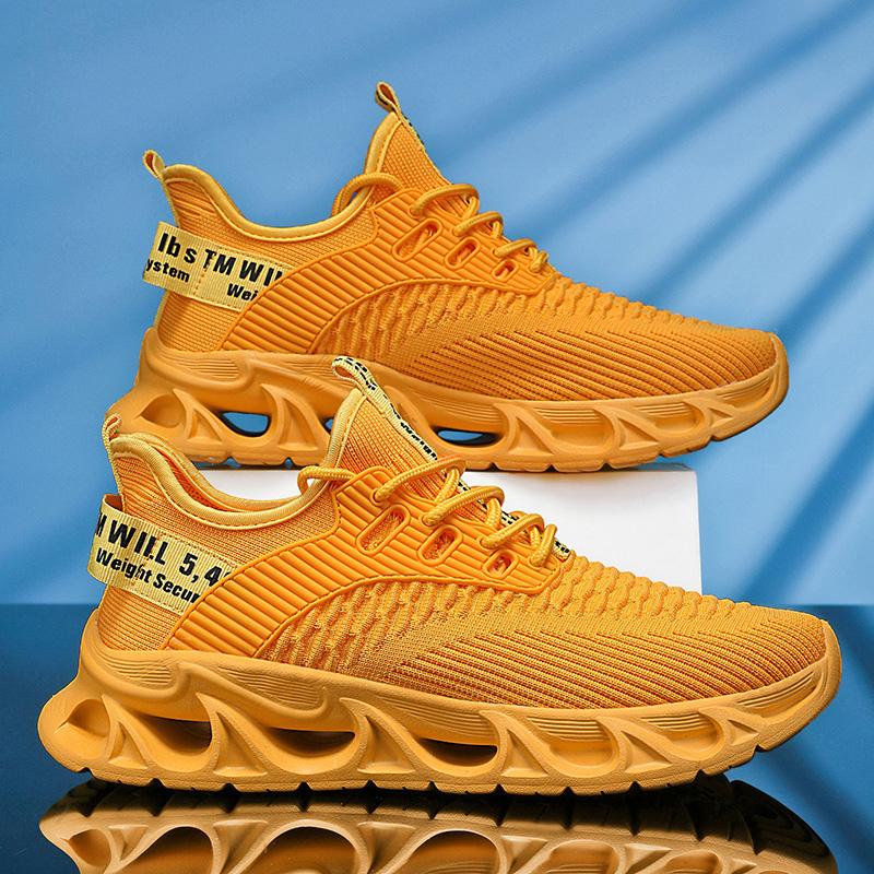 Men's Fashion Breathable Textile Anti-Slip Comfortable Thick Sole Soft Casual Outdoor Sports Shoes, Lightweight Easy Wear No Load