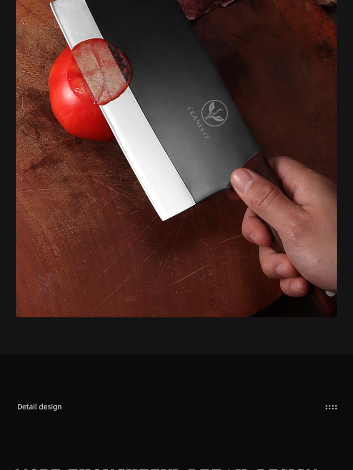 CRANEKIT Vegetable Knife - Ultra-Fast Sharp Chopping Knife for Vegetables, Bone, and All-Purpose Use in Kitchen