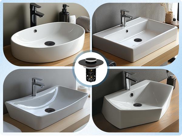 Hibbent All Metal Bathroom Sink Stopper, Pop Up Sink Drain Strainer with Removable Stainless Steel Filter Basket, Universal for 1.1"-2.36" Sink, Brass Bounce Core, Hair Catcher Hibbent All Metal Bathroom Sink Stopper, Pop Up Sink Drain Strainer with Removable Stainless Steel Filter Basket, Universal for 1.1"-2.36" Sink, Brass Bounce Core, Hair Catcher