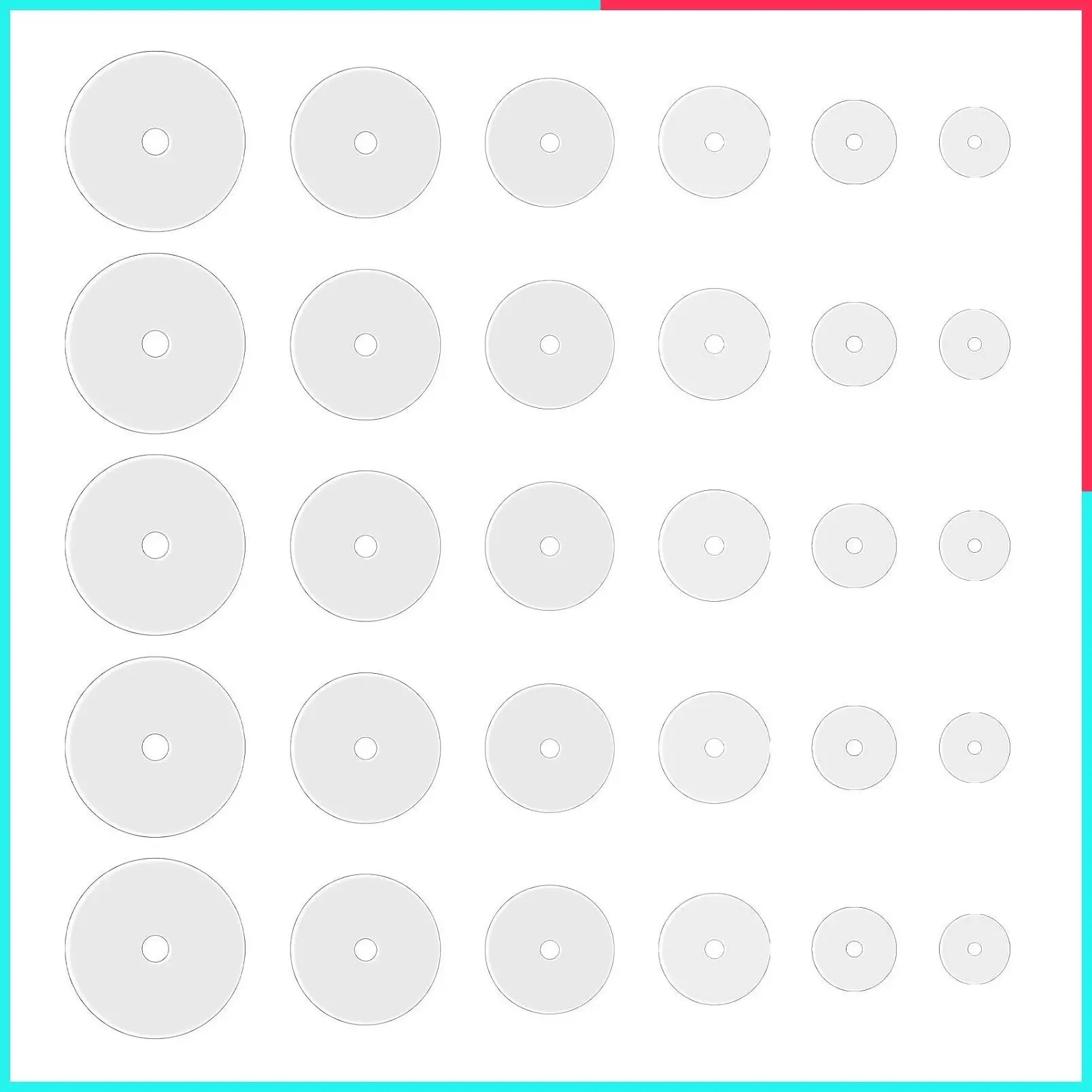 30Pcs Clear Silicone Piercing Discs for Bump & Keloid Healing, No Pull Pressure Earring Pads, 6 Sizes 3mm-14mm
