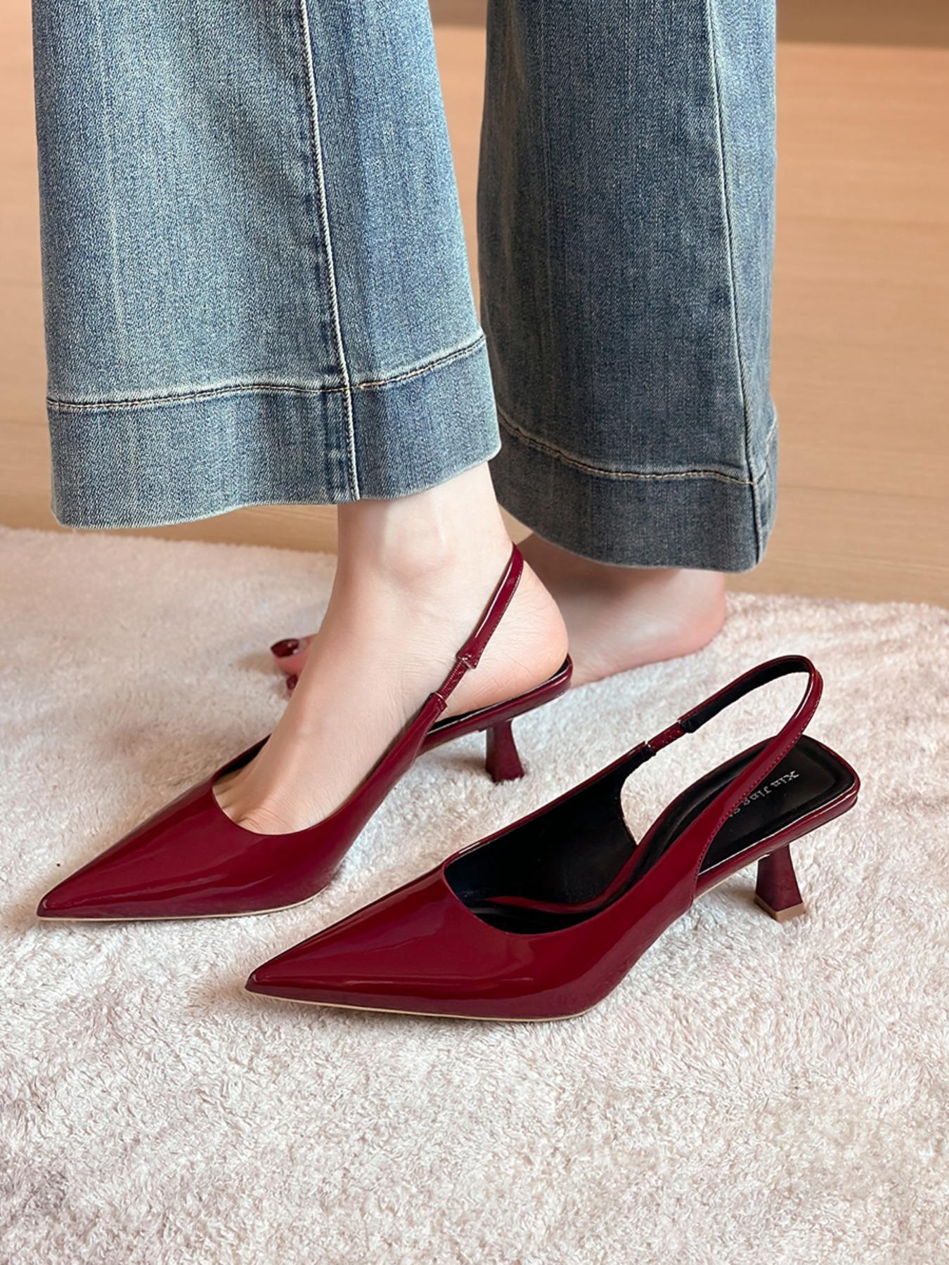 Women's Elegant Solid Color Pointed Toe Classy Stiletto Heels, Fashionable High Heel Shoes for Party, Daily Clothing Decor for Women & Girls, Footwear