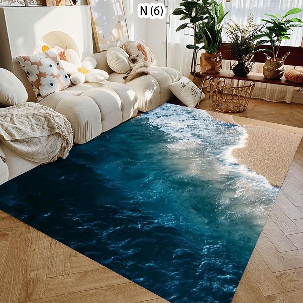 2D Beach Starfish Flannel Area Rug - Realistic Ocean Sandy Shore Print Soft Mat for Living Room & Bedroom, Non-Slip Coastal Home Decor #BeachStarfishRug #OceanSandyMat #CoastalHomeDecor #2DSeasideCarpet #NonSlipFlannelRug