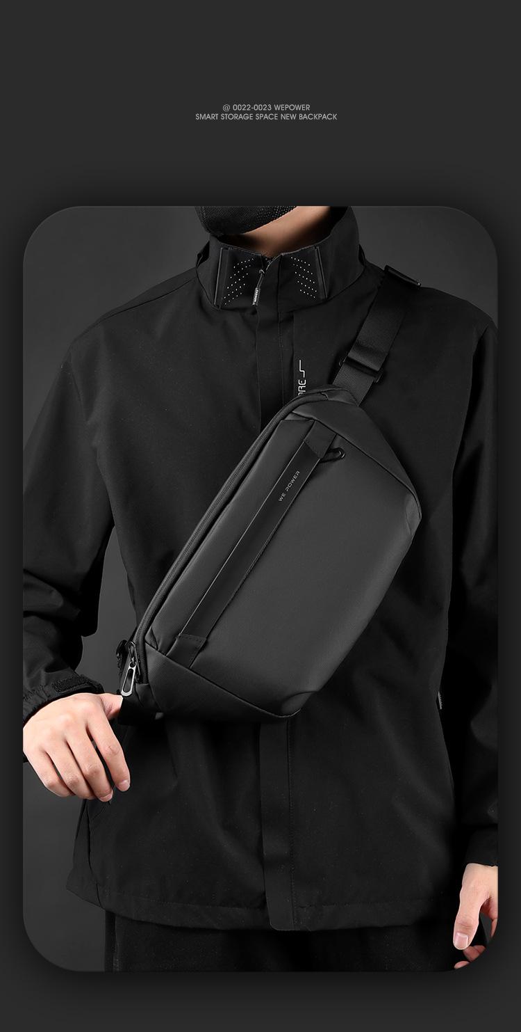 New Men's Crossbody Bag Large Capacity Lightweight Men's Bag Fanny Bag Sports Leisure Breast Bag Shoulder Bag