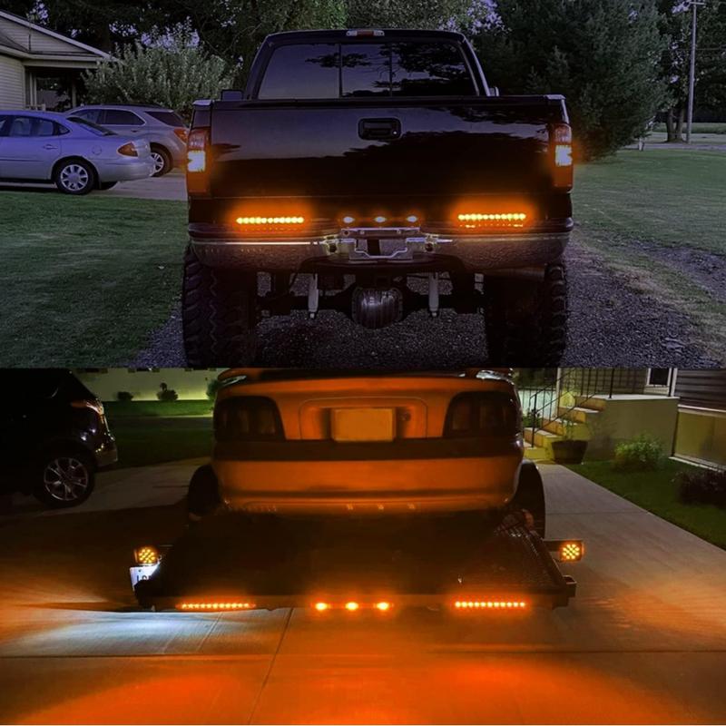 2-Pack 12 LED High-Position Brake Tail Lights, Trailer Truck RV Pickup Tail Light Strip, Brake Light Turn Signal Side Lamp, Waterproof Taillight