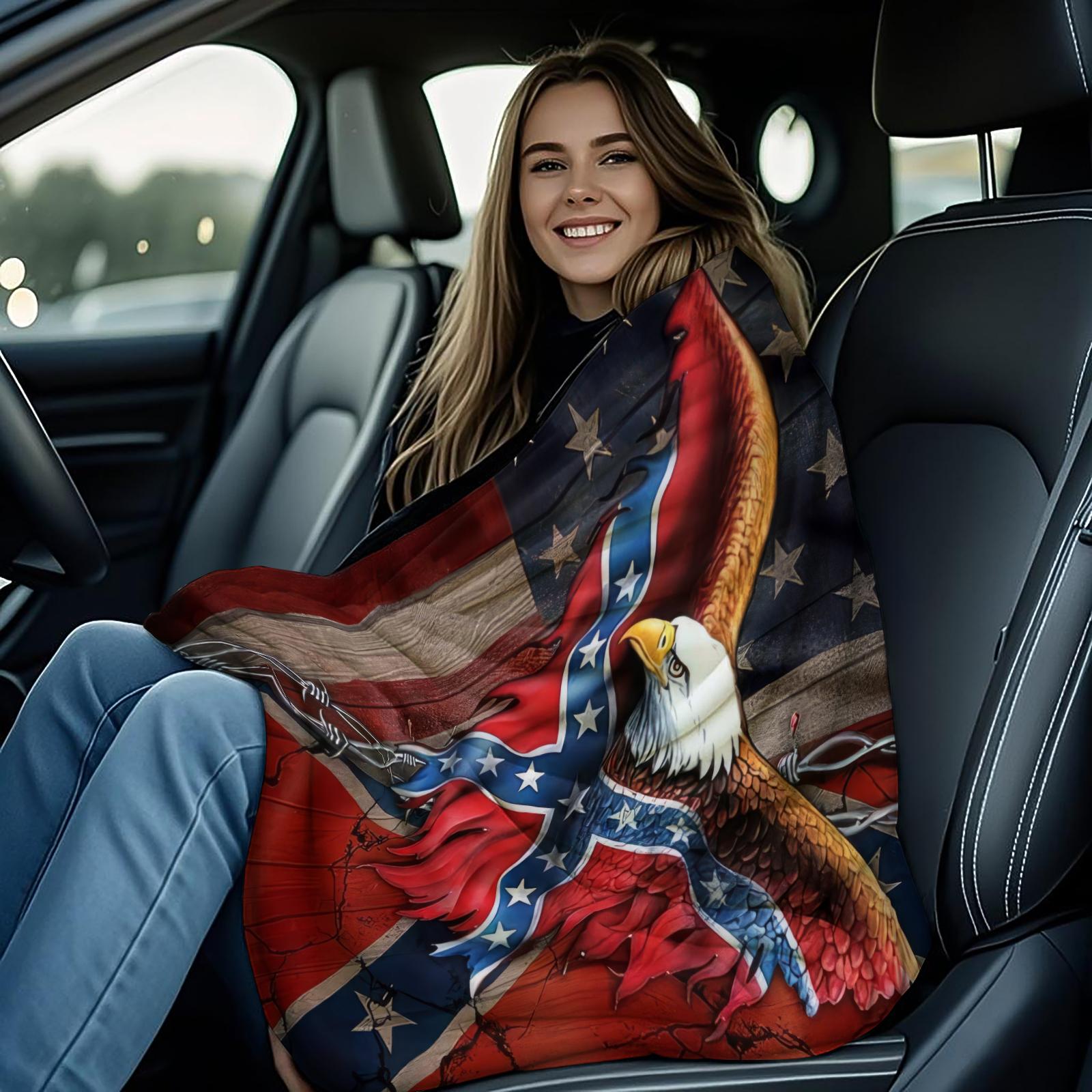 A unique eagle flag pattern design blanket — a soft, comfortable, and lightweight throw perfect for decorating bedrooms and guest rooms, Stylish Blanket