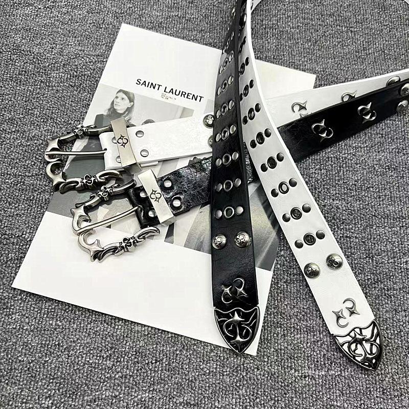 Punk Style Decorated PU Belt with Buckle, Fashion Cross Design Y2k Belt for Party, Daily Clothing Decor, Trendy Versatile & Exquisite Belt for Birthday Gift for Women Men