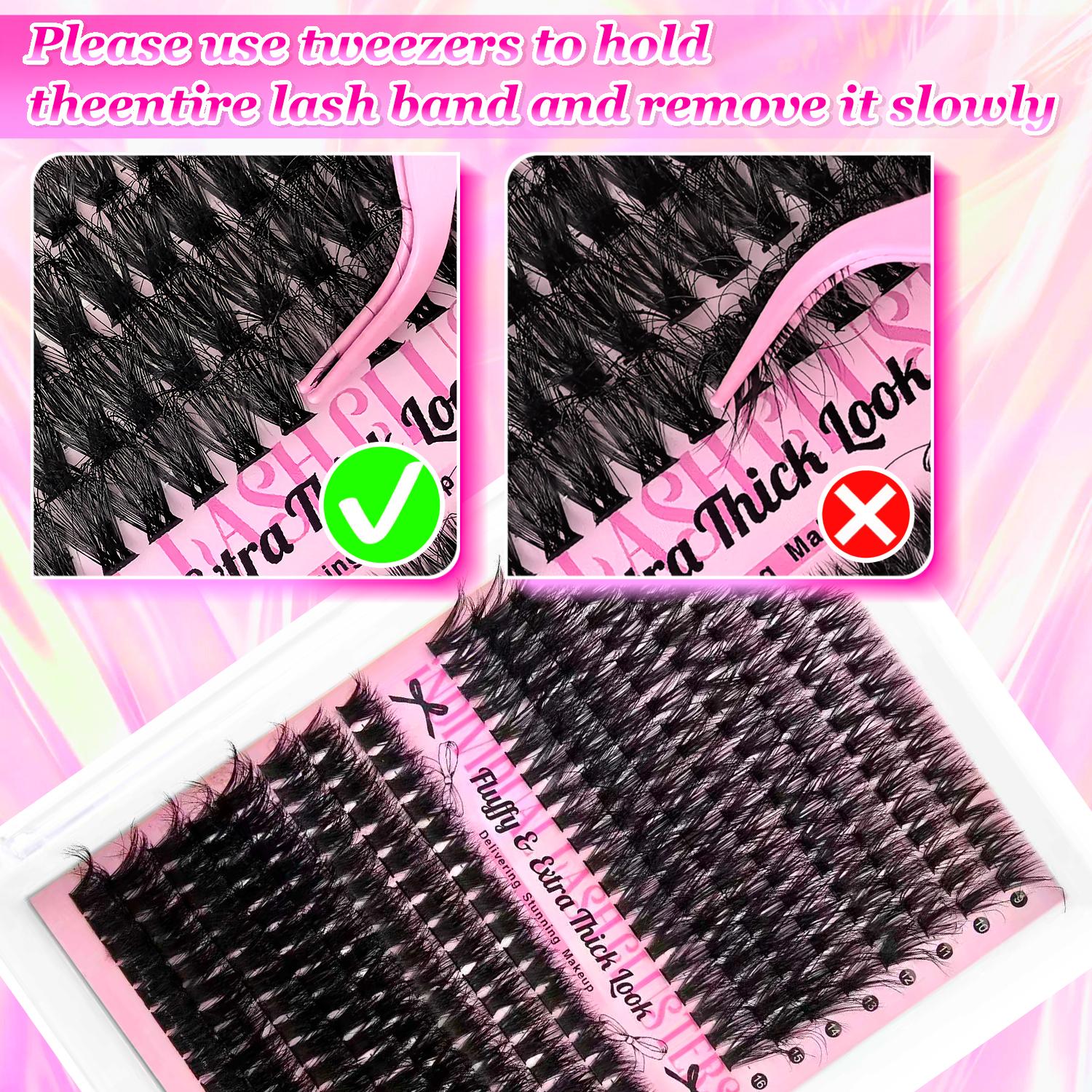 Lash Clusters Kit 60D 80D Individual Lashes, D Curl 9-16mm, Thick False Eyelashes, Nature Look, Soft and Lightweight, Easy to Use at Home